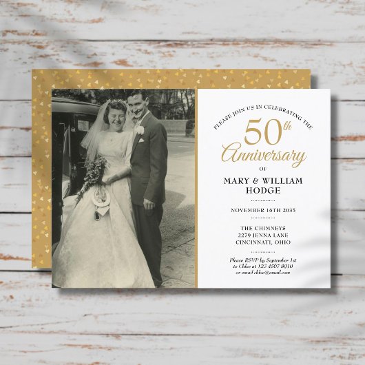 Invitation Any Anniversary Year Together Wedding Photo