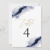 Invitation ANYA| Navy Blue Watercolor Gold Table (Dos)