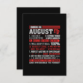 Invitation Août Cadeaux D'Anniversaire - Né En Août Virgo (Devant / Derrière)