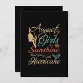 Invitation Août Les Filles Sont Soleil Août Anniversaire (Devant / Derrière)