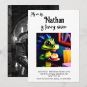 Invitation *~* AP88 PHOTO Baby Dragon fête d'anniversaire (Devant / Derrière)