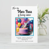 Invitation *~* AP88 PHOTO mignonne Baby Dragon fête d'anniver (Debout devant)