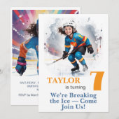 Invitation *~* AP94 k-9 DIY Cute Hockey Girl Birthday (Devant / Derrière)