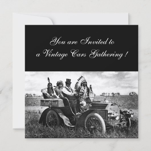 INVITATION APACHES ET GERONIMO CONDUIRE UNE VOITURE À MOTEUR, (Devant)