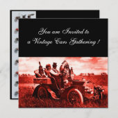 INVITATION APACHES ET GERONIMO CONDUISANT UNE VOITURE À MOTEU (Devant / Derrière)