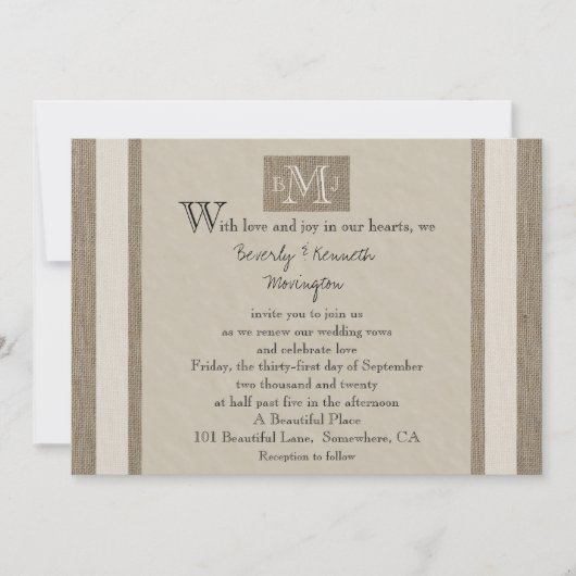 Invitation Aperçu du parchemin de renouvellement de Vow Burla (Devant)