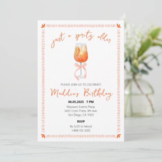 Invitation Aperol Spritz Anniversaire (Debout devant)