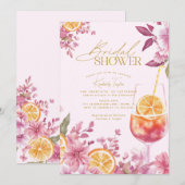 Invitation Aperol Spritz Bright Floral Fête des mariées (Devant / Derrière)