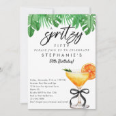 Invitation Aperol Spritz Cocktail Tropical Chic 50e Anniversa (Devant)