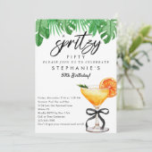 Invitation Aperol Spritz Cocktail Tropical Chic 50e Anniversa (Debout devant)