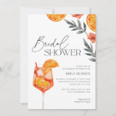 Invitation Aperol Spritz Floral Aquarelle Fête des mariées (Devant)