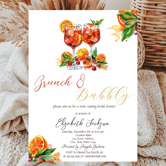 Invitation Aperol Spritz Orange Brunch & Bubbly