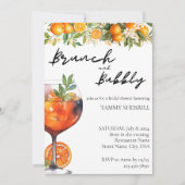 Invitation Aperol Spritz Orange Watercolor Brunch et Bubbly (Devant)