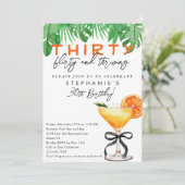 Invitation Aperol Spritz Retro Tropical 30th Birthday Party (Debout devant)