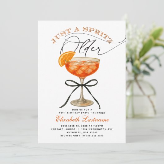 Invitation Aperol Spritz Un Spritz Anniversaire (Debout devant)