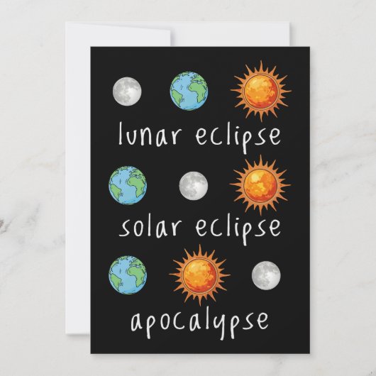 Invitation Apocalypse drôle d'éclipse lunaire solaire (Devant)