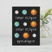 Invitation Apocalypse drôle d'éclipse lunaire solaire (Debout devant)
