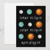Invitation Apocalypse drôle d'éclipse lunaire solaire (Devant / Derrière)