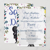 Invitation Appareil photo de film de mariage à la date d'éché (Devant / Derrière)