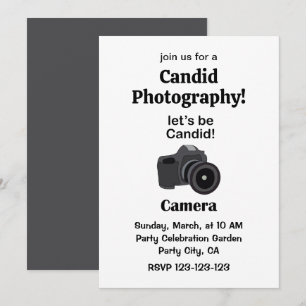 Invitation Appareil photo Photographe Photographie Candid