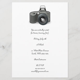 Invitation Appareil photo reflex
