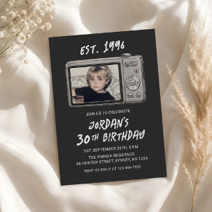 Invitation Appareil Photo Vintage Rétro 30e Anniversaire Phot