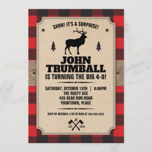 Invitation Apparence de papier kraft rustique avec motif carr