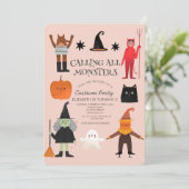 Invitation Appel à la fête des costumes d'anniversaire de Mon (Debout devant)