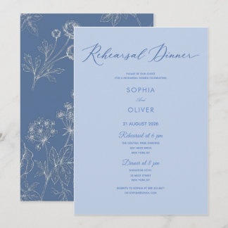 Invitation appel à répétition classique calligraphie florale