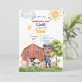 Invitation Appel à tous les animaux de ferme de fête 1er anni (Debout devant)