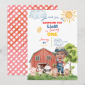 Invitation Appel à tous les animaux de ferme de fête 1er anni (Devant / Derrière)