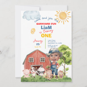 Invitation Appel à tous les animaux de ferme de fête 1er anni