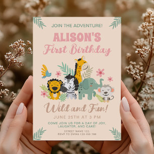 Invitation Appel à tous les animaux de fête Anniversaire 1er