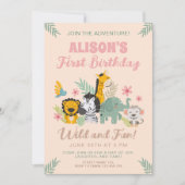 Invitation Appel à tous les animaux de fête Anniversaire 1er  (Devant)