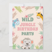 Invitation Appel à tous les animaux de fête Anniversaire 1er  (Dos)