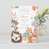 Invitation Appel à tous les animaux de fête Cirque Animaux An (Debout devant)