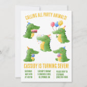 Invitation Appel à tous les animaux de fête Crocodile fête d' (Devant)