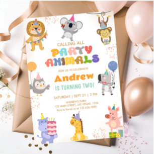 Invitation Appel à tous les animaux de fête d'anniversaire
