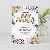 Invitation Appel à tous les animaux de fête Empreinte de léop (Debout devant)