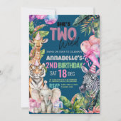 Invitation Appel à tous les animaux de fête Safari fête d'ann (Devant)