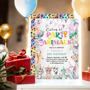 Invitation Appel à tous les animaux de fête Safari Jungle Ann