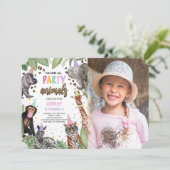 Invitation Appel à tous les animaux de fête Safari photo d'an (Debout devant)