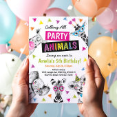 Invitation Appel à tous les animaux de fête Safari Zoo Annive