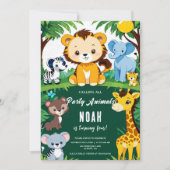 Invitation Appel à tous les animaux de la fête d'anniversaire (Devant)