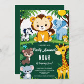 Invitation Appel à tous les animaux de la fête d'anniversaire (Devant / Derrière)