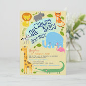 Invitation Appel à tous les animaux de la partie anniversaire (Debout devant)