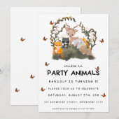 Invitation Appel à tous les animaux de la partie Anniversaire (Devant / Derrière)