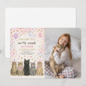 Invitation Appel à tous les animaux de paille Kitten Photo d' (Devant / Derrière)