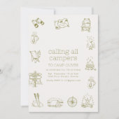 Invitation Appel à tous les campeurs Anniversaire de enfant I (Devant)