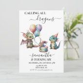 Invitation Appel à tous les dragons Anniversaire Baby Dragon  (Debout devant)